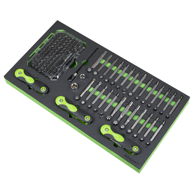 Sealey Siegen Bit Set & Folding Hex Keys 170 Piece Tool Tray S01275