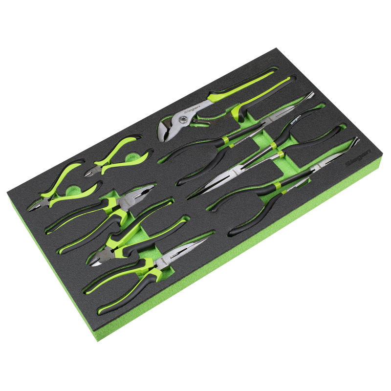 Sealey Siegen Pliers Set 9 Piece with Tool Tray 510x270x40mm