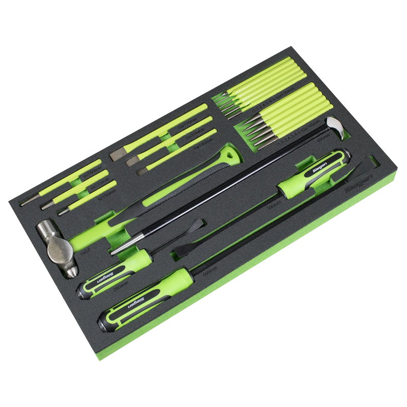 Sealey Siegen Pry Bar Hammer Punch Set 23 Piece with Tool Tray