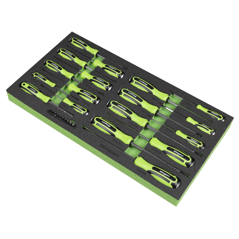 Sealey Siegen Hammer-Thru Screwdriver Bit Set 28 Piece with Tool Tray