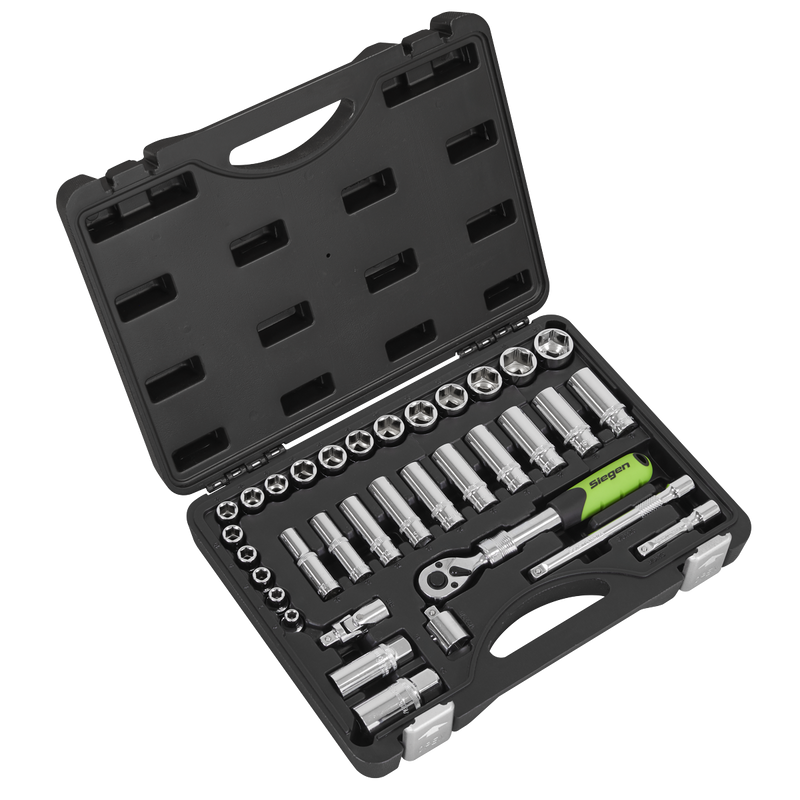 Sealey Siegen Ratchet Socket Set 34 Piece 3/8" Drive Model S01287