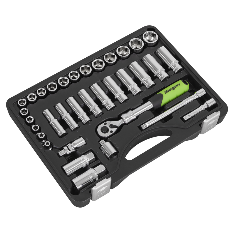 Sealey Siegen Ratchet Socket Set 34 Piece 3/8" Drive Model S01287