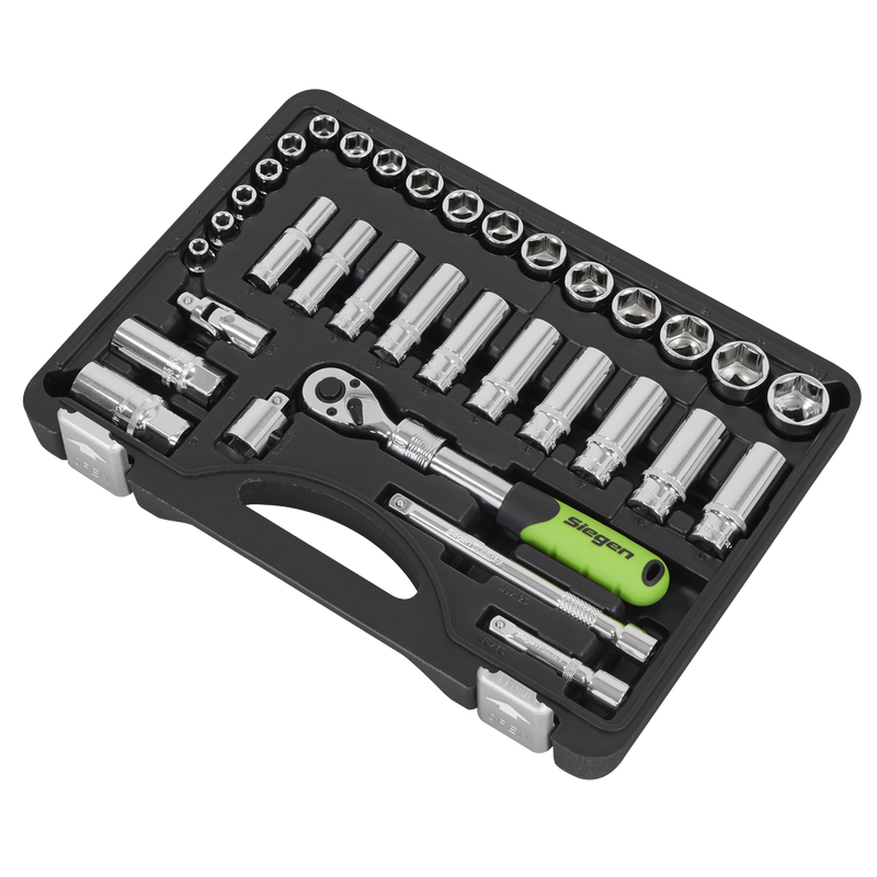 Sealey Siegen Ratchet Socket Set 34 Piece 3/8" Drive Model S01287