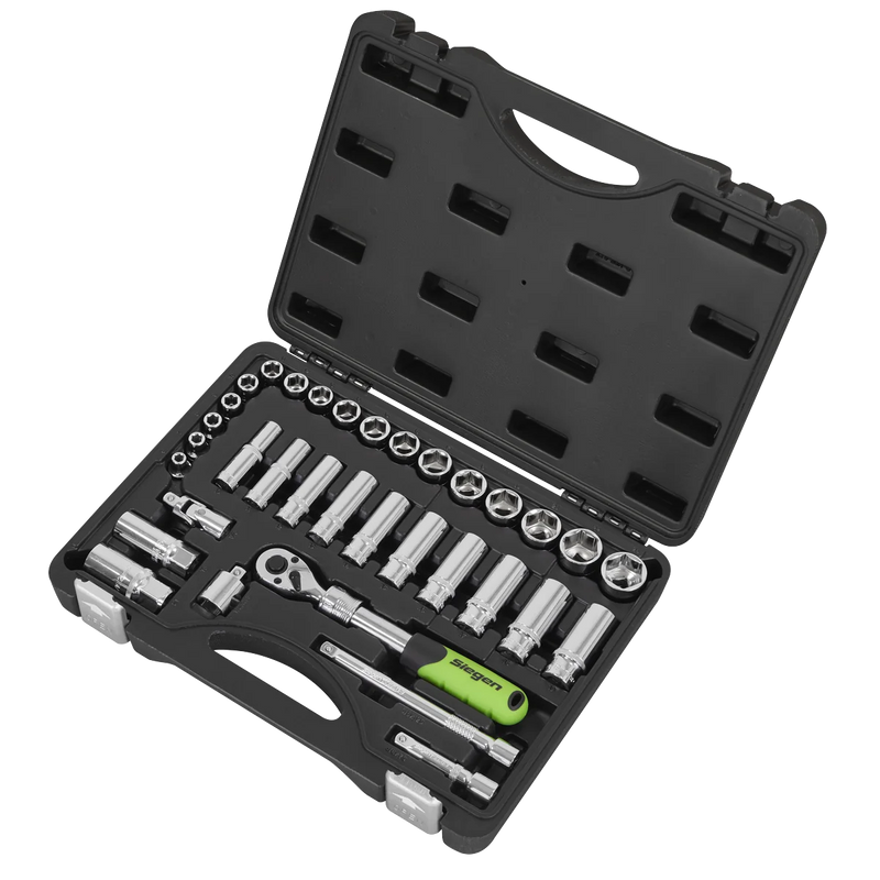 Sealey Siegen Ratchet Socket Set 34 Piece 3/8" Drive Model S01287
