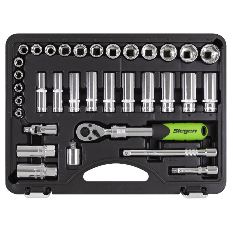 Sealey Siegen Ratchet Socket Set 34 Piece 3/8" Drive Model S01287