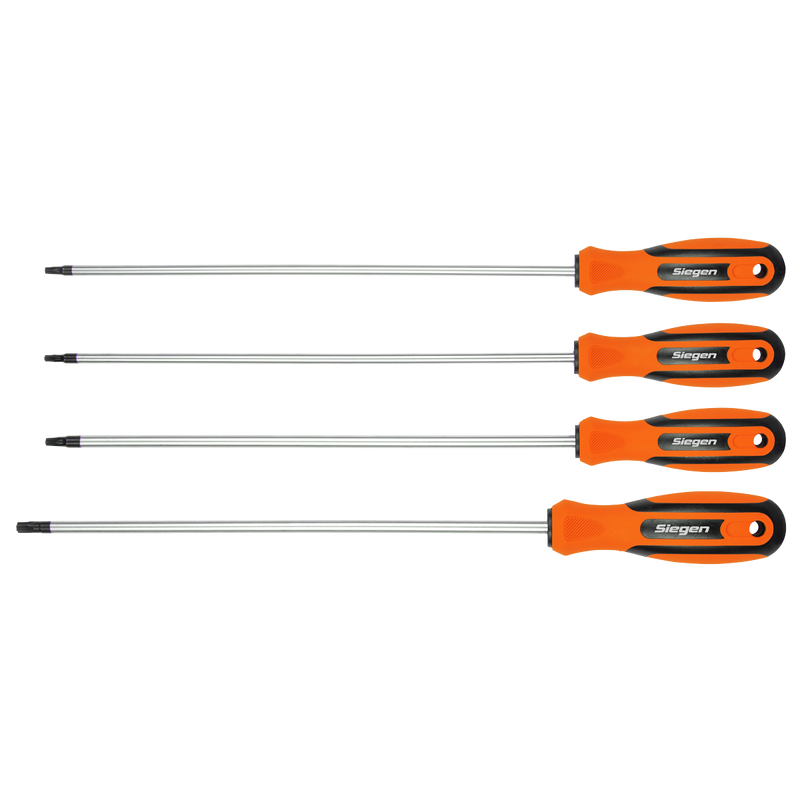 Sealey Siegen Screwdriver Set 4 Piece T15-T30 250mm