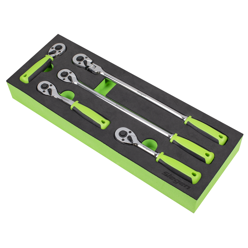 Sealey Siegen Ratchet Wrench Set 1/4"Sq 5 Piece Drive Flip Reverse