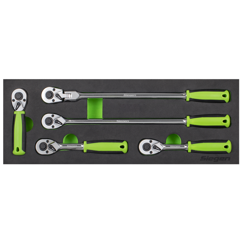 Sealey Siegen Ratchet Wrench Set 1/4"Sq 5 Piece Drive Flip Reverse