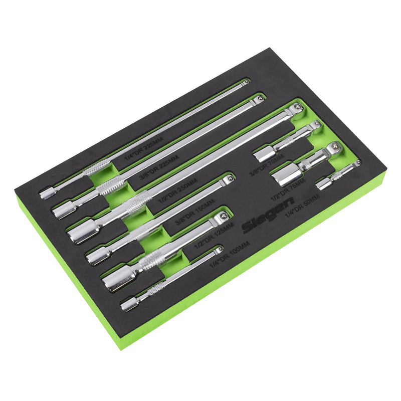 Sealey Siegen Extension Bar Set 9 Piece 1/4" 3/8" 1/2" Drive