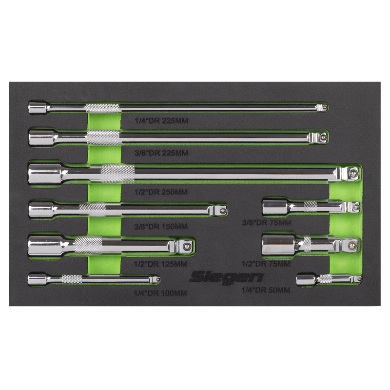 Sealey Siegen Extension Bar Set 9 Piece 1/4" 3/8" 1/2" Drive