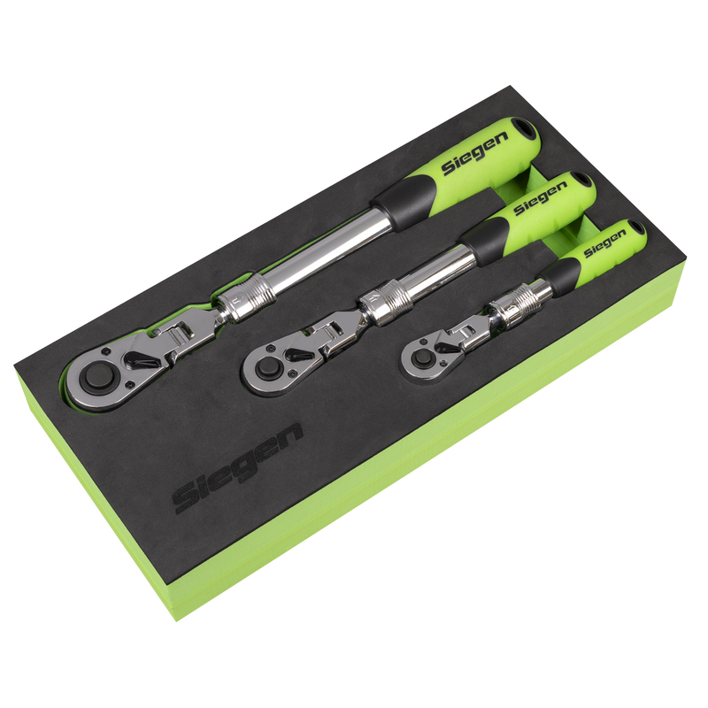 Sealey Siegen Ratchet Wrench Set 3 Piece 1/2"Sq Drive Flexi-Head