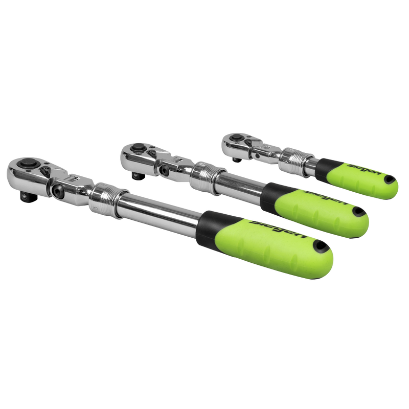 Sealey Siegen Ratchet Wrench Set 3 Piece 1/2"Sq Drive Flexi-Head