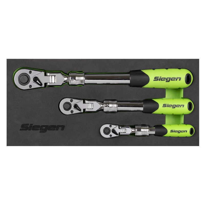 Sealey Siegen Ratchet Wrench Set 3 Piece 1/2"Sq Drive Flexi-Head