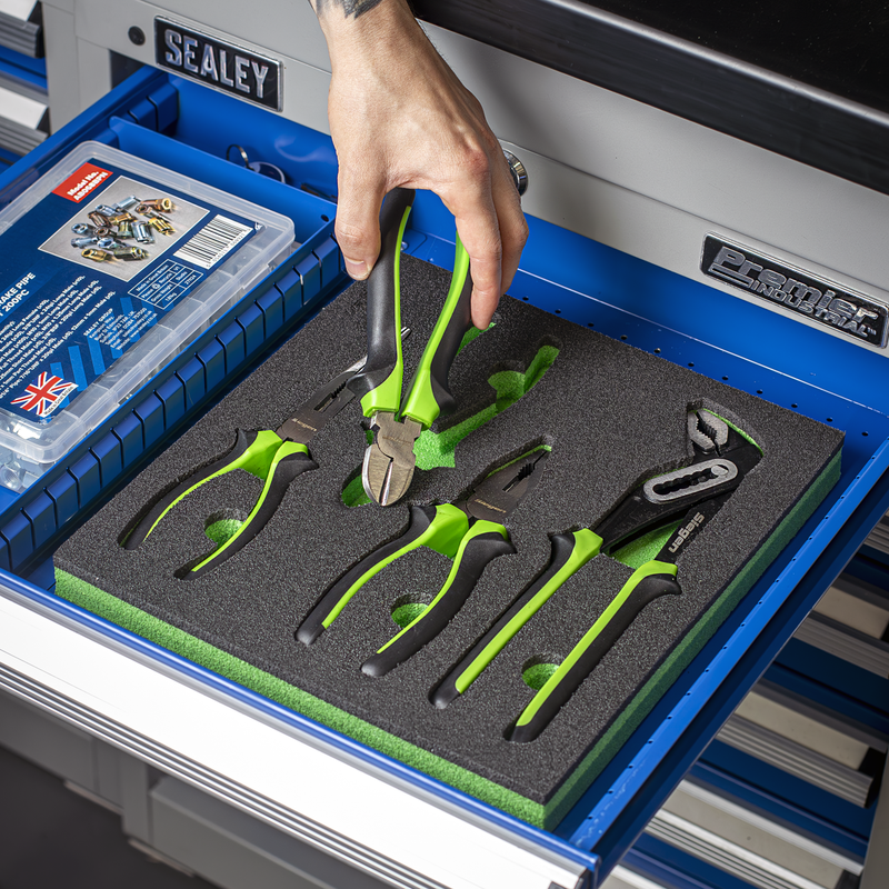 Sealey Siegen Pliers Set 4 Piece - Comfort Grip, Carbon Steel