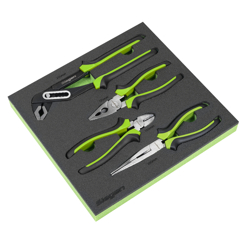 Sealey Siegen Pliers Set 4 Piece - Comfort Grip, Carbon Steel