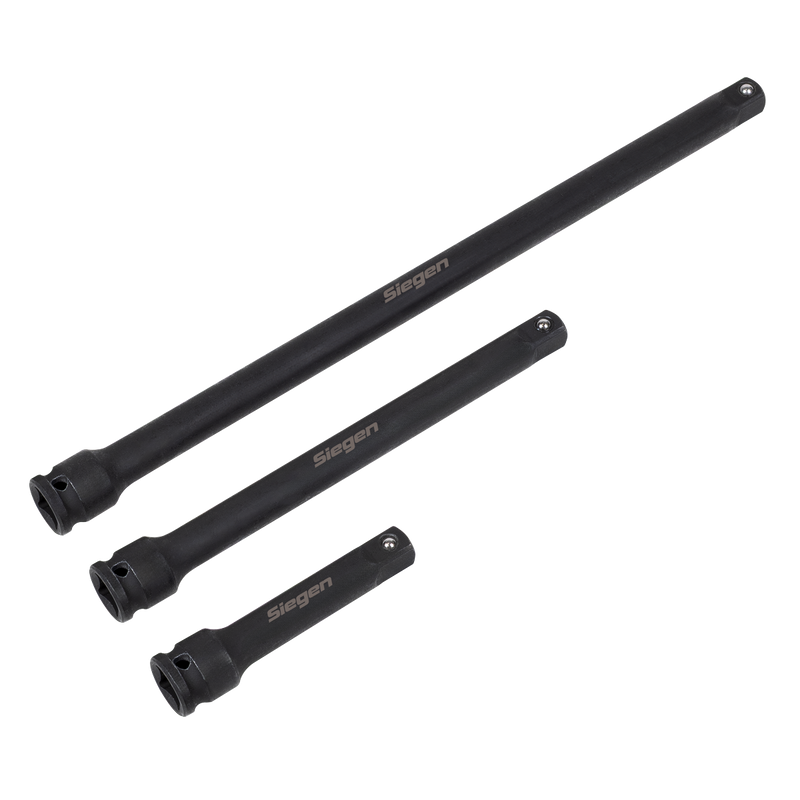Sealey Siegen Impact Extension Bar Set 3/8" Sq Drive 3 Piece