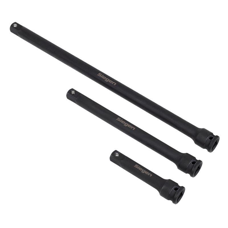 Sealey Siegen Impact Extension Bar Set 3/8" Sq Drive 3 Piece