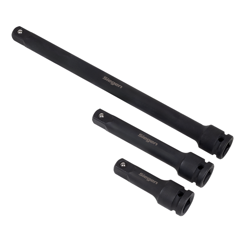 Sealey Siegen Impact Extension Bar Set 1/2"Sq Drive 3 Piece 75-250mm