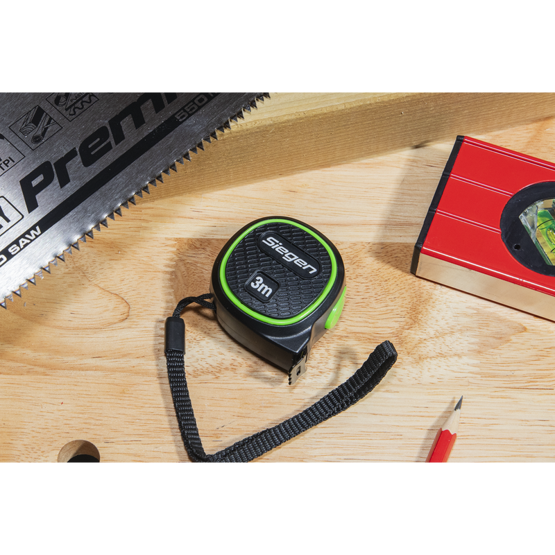 Sealey Siegen Tape Measure 3m x 16mm Metric/Imperial Auto Lock