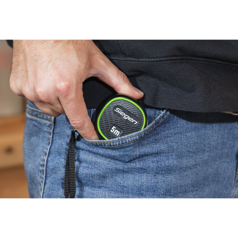 Sealey Siegen Tape Measure 5m x 19mm Auto-Lock Metric/Imperial