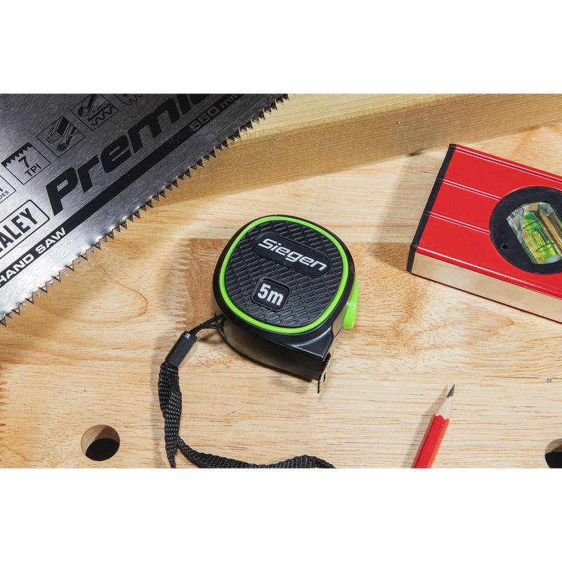 Sealey Siegen Tape Measure 5m x 19mm Auto-Lock Metric/Imperial