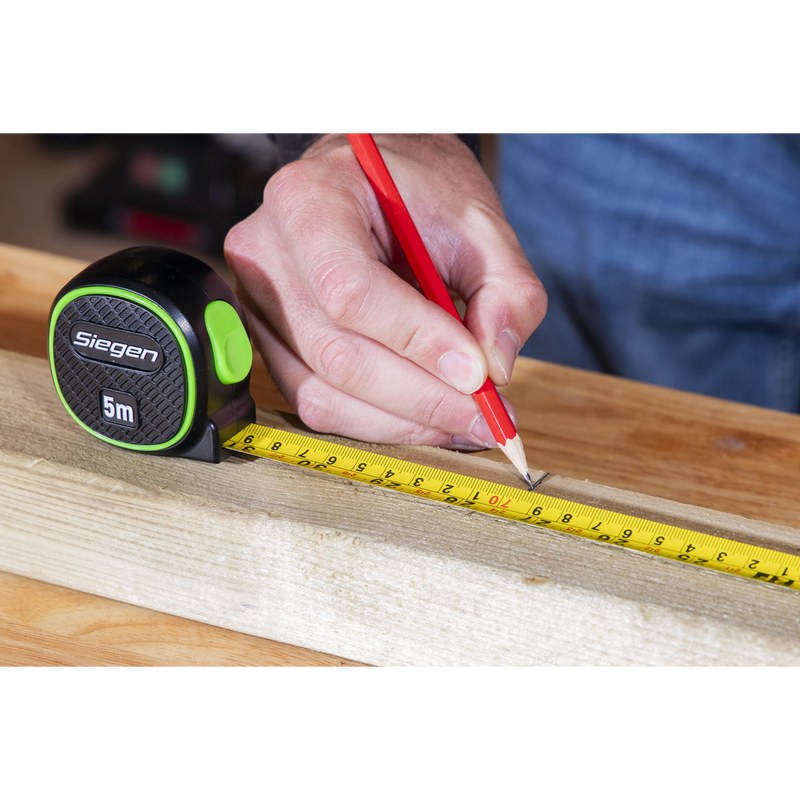 Sealey Siegen Tape Measure 5m x 19mm Auto-Lock Metric/Imperial