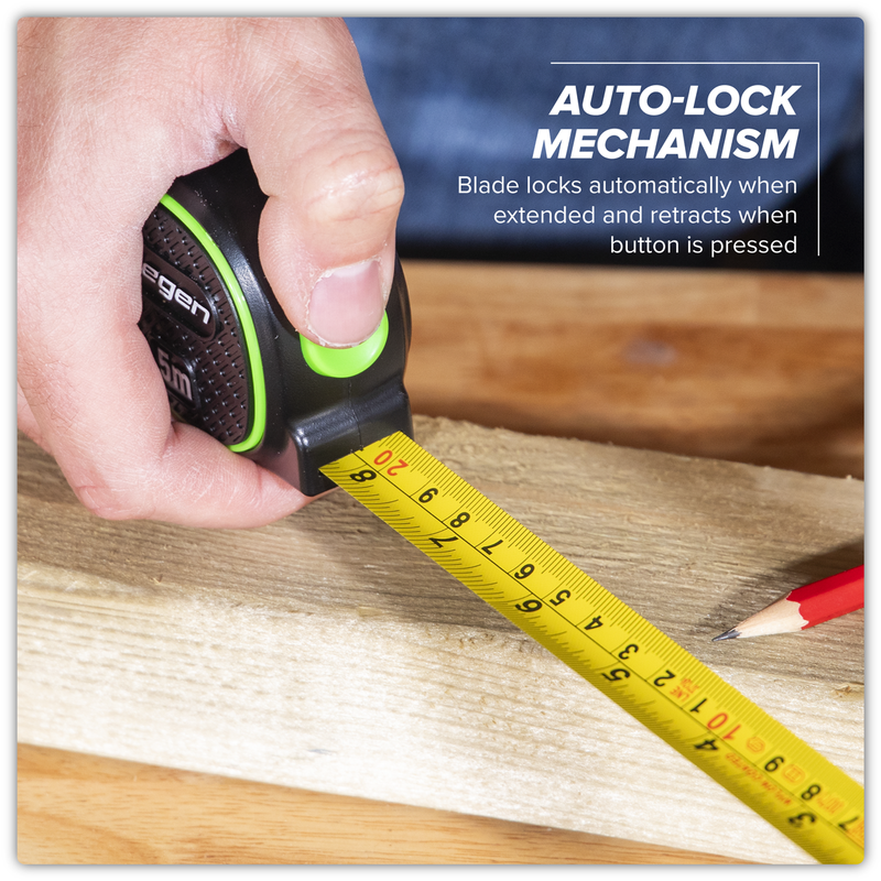 Sealey Siegen Tape Measure 5m x 19mm Auto-Lock Metric/Imperial
