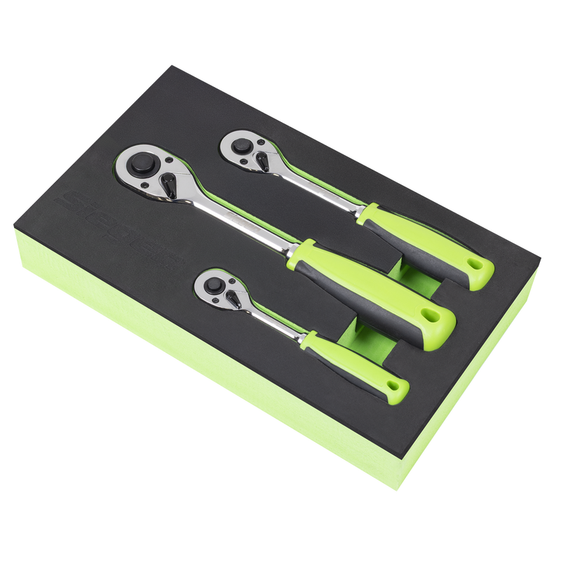 Sealey Siegen Ratchet Wrench Set 3 Piece - 1/4", 3/8", 1/2" Drive