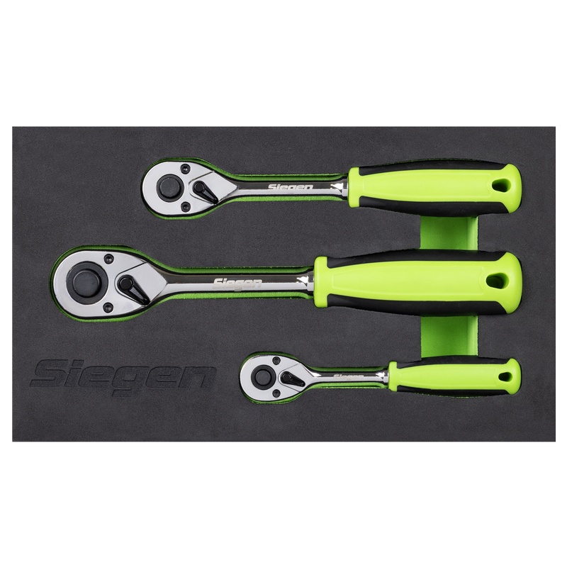 Sealey Siegen Ratchet Wrench Set 3 Piece - 1/4", 3/8", 1/2" Drive