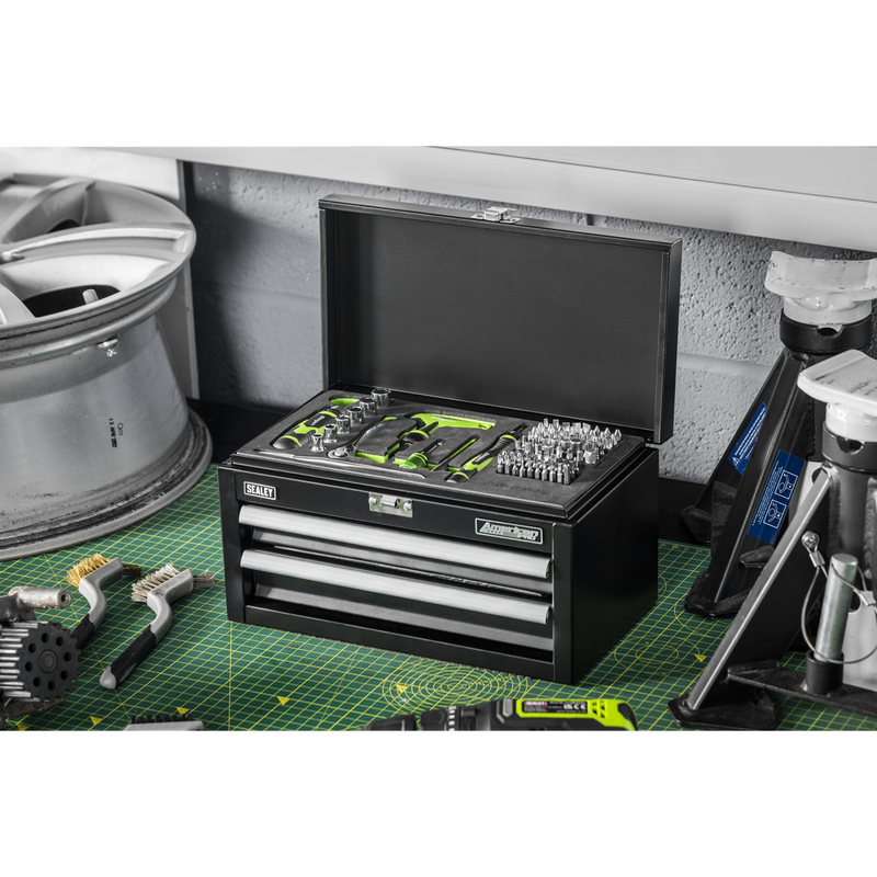 Sealey Siegen Mini Toolbox 2 Drawer with 111 Piece Tool Kit, 280x150x150mm