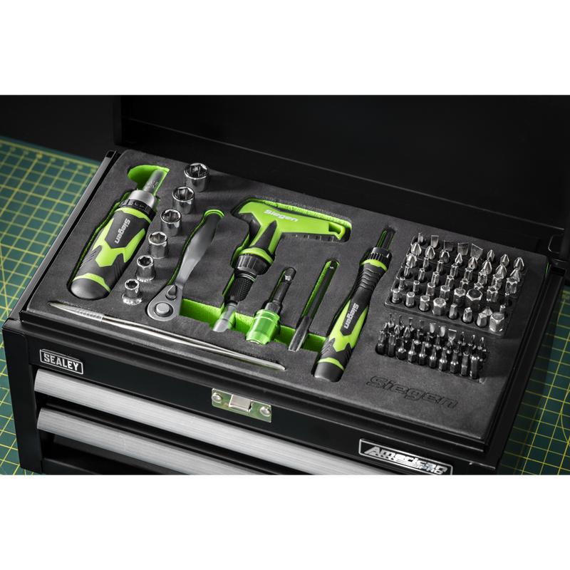 Sealey Siegen Mini Toolbox 2 Drawer with 111 Piece Tool Kit, 280x150x150mm