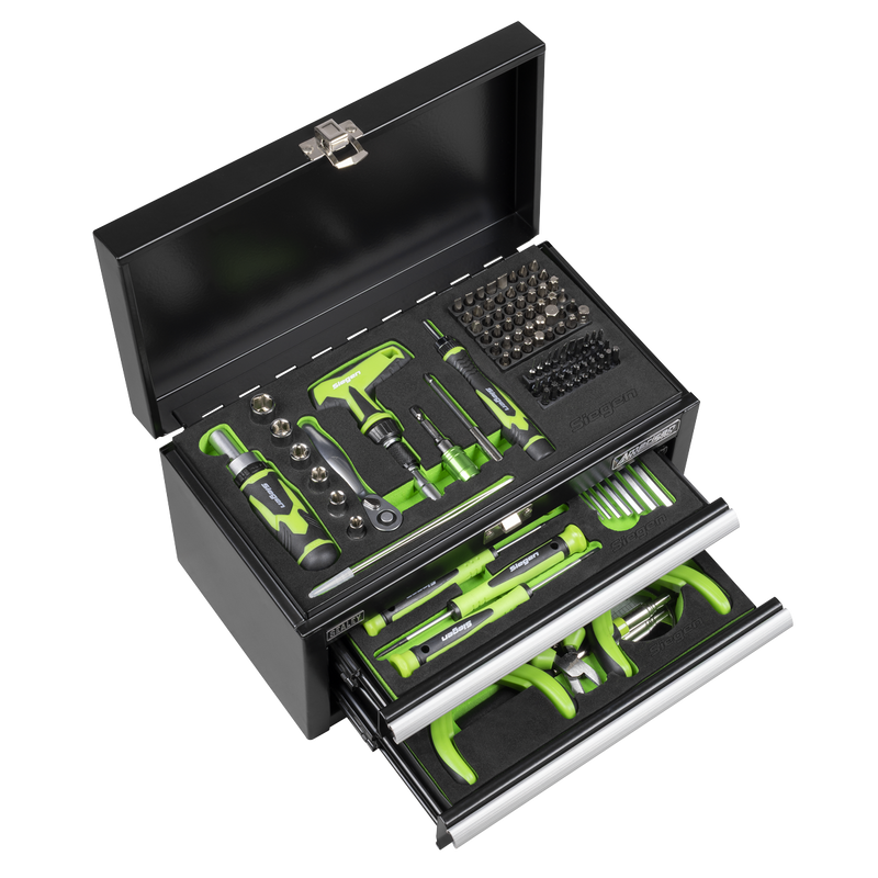 Sealey Siegen Mini Toolbox 2 Drawer with 111 Piece Tool Kit, 280x150x150mm