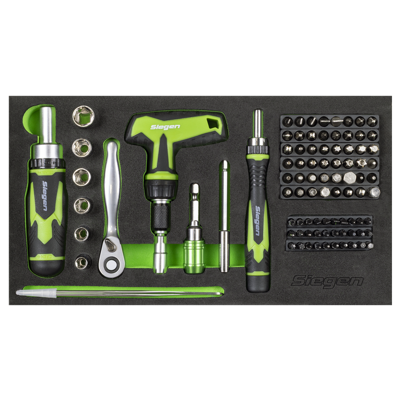 Sealey Siegen Mini Toolbox 2 Drawer with 111 Piece Tool Kit, 280x150x150mm
