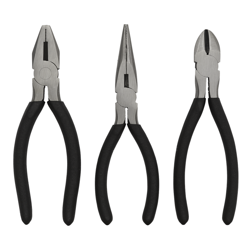 Sealey Siegen Pliers Set 3 Piece - 150mm Side Cutters, Long Nose & Combination