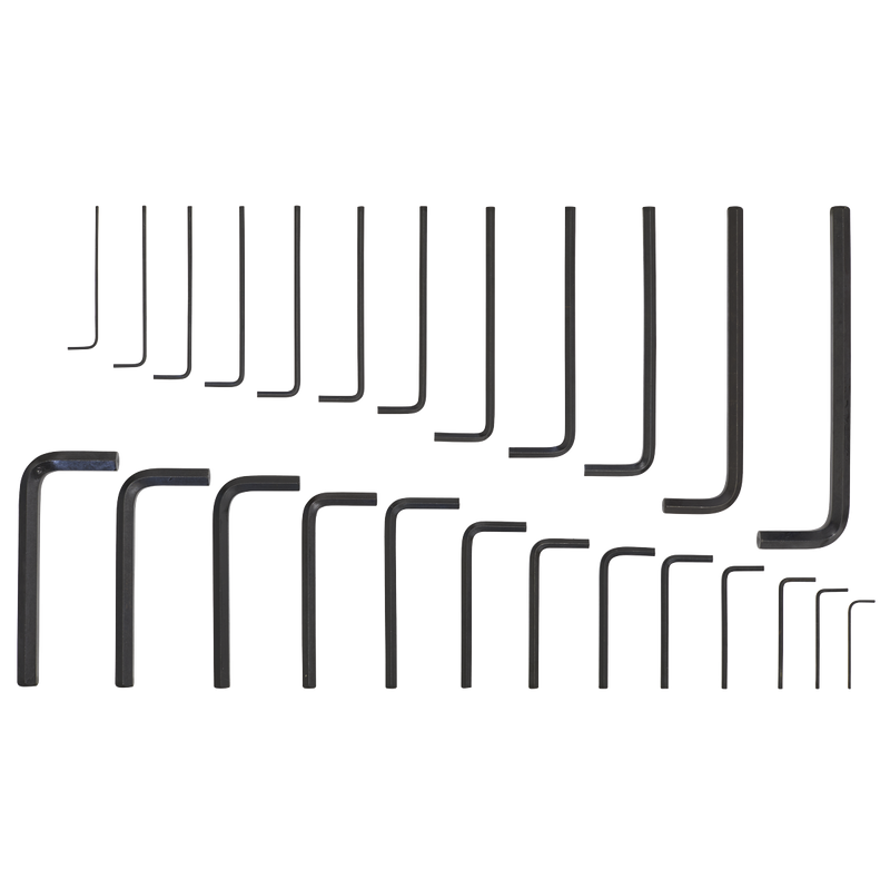 Sealey Siegen Hex Key Set 25 Piece Long-Arm & Short-Arm Sizes
