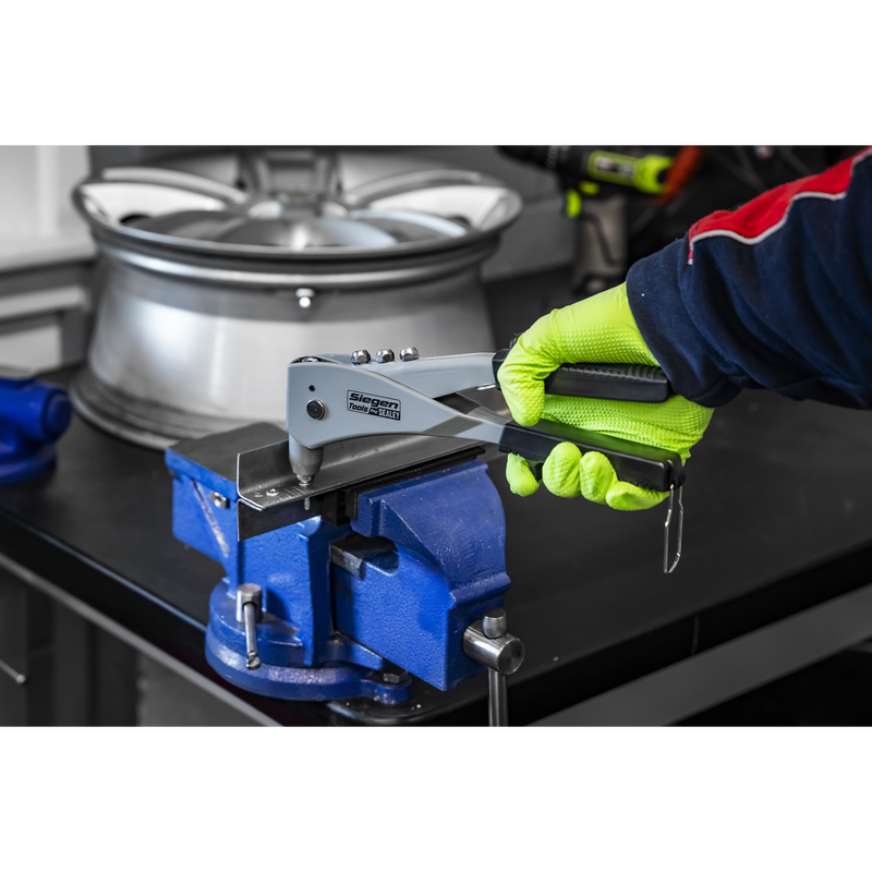 Sealey Siegen Hand Riveter S0469 255mm with 4 Rivet Nozzles