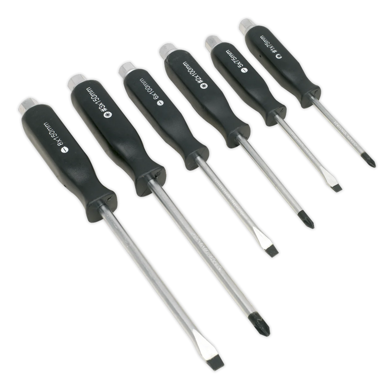 Sealey Siegen Hammer-Thru Screwdriver Set 6 Piece - Chrome Vanadium Steel