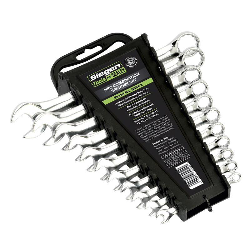 Sealey Siegen Combination Spanner Set 11 Piece 6-19mm