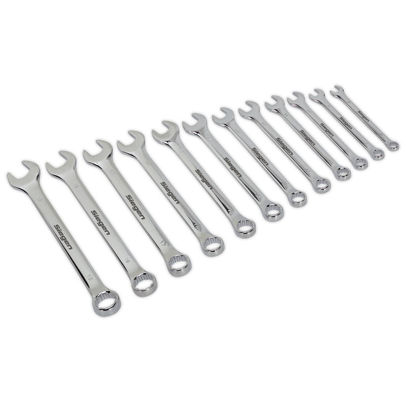 Sealey Siegen Combination Spanner Set 12 Piece 8-19mm