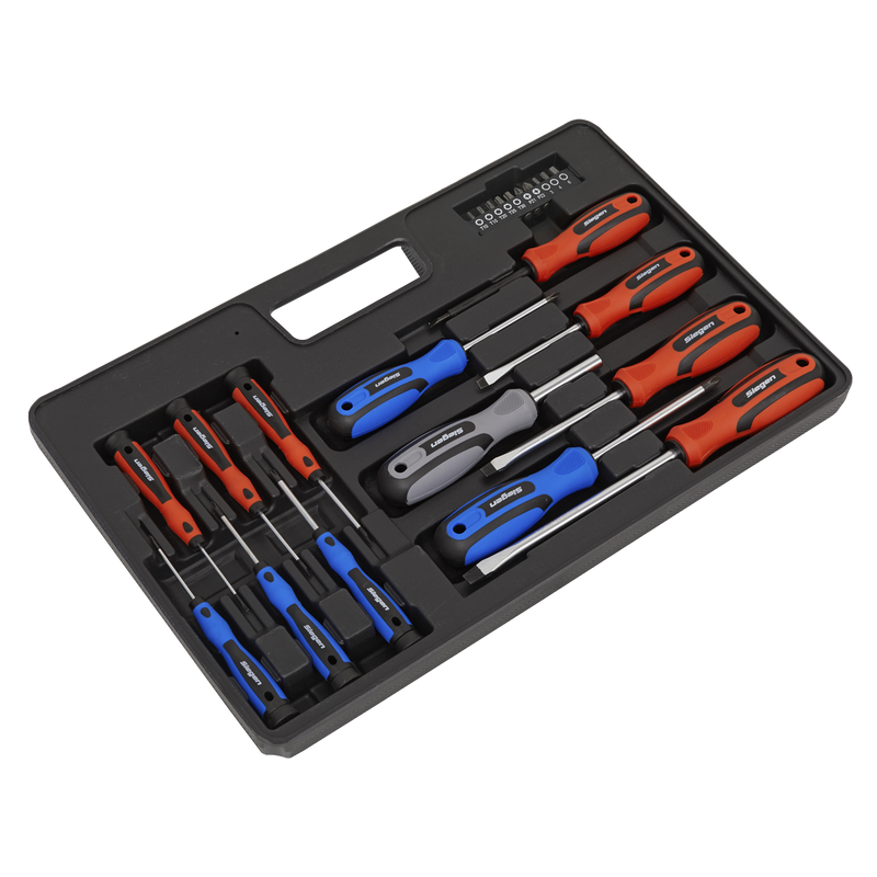 Sealey Siegen Soft Grip Screwdriver & Bit Set 23 Piece - Chrome Vanadium Steel