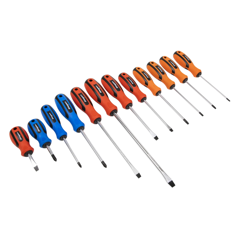 Sealey Siegen Screwdriver Set 12 Piece S0616 Soft Grip Tools