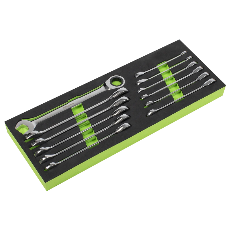 Sealey Siegen Ratchet Combination Spanner Set 12 Piece 8-19mm