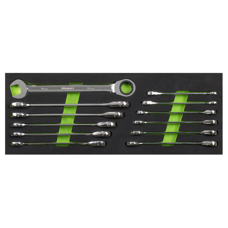 Sealey Siegen Ratchet Combination Spanner Set 12 Piece 8-19mm