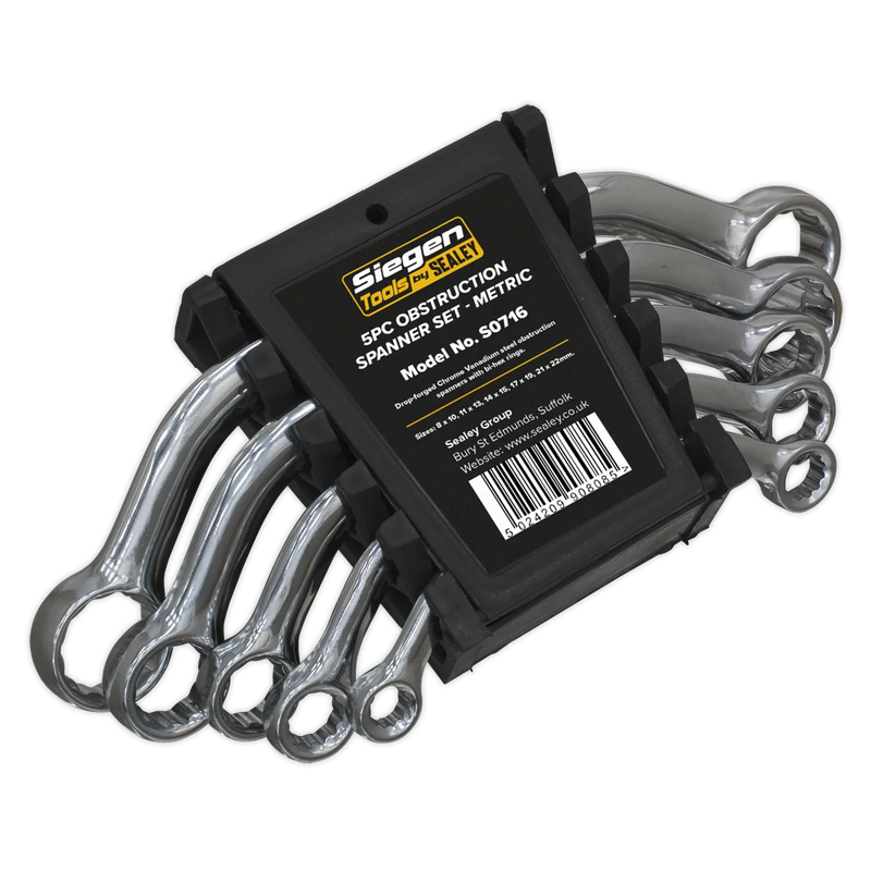 Sealey Siegen Obstruction Spanner Set 5 Piece 8-22mm