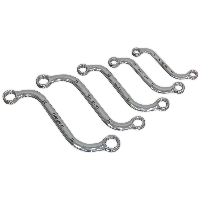 Sealey Siegen S-Spanner Set 5 Piece 10-19mm Chrome Vanadium