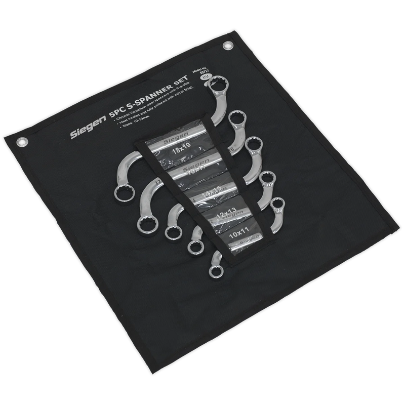 Sealey Siegen S-Spanner Set 5 Piece 10-19mm Chrome Vanadium