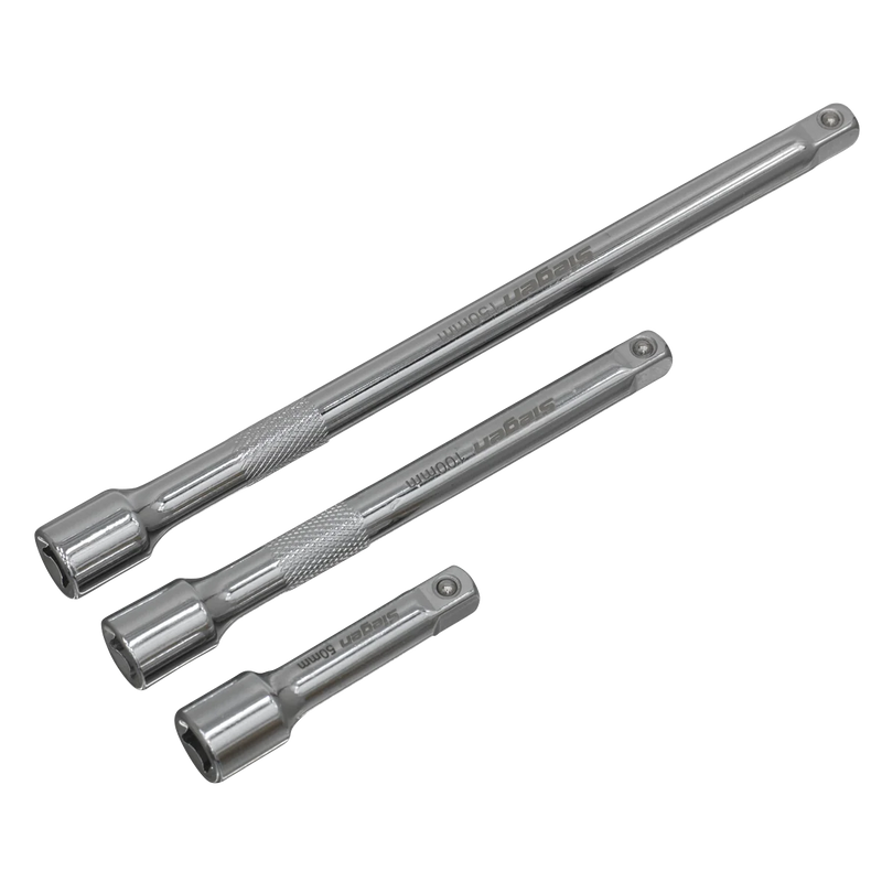 Sealey Siegen Extension Bar Set 1/4"Sq Drive 3 Piece 50-150mm