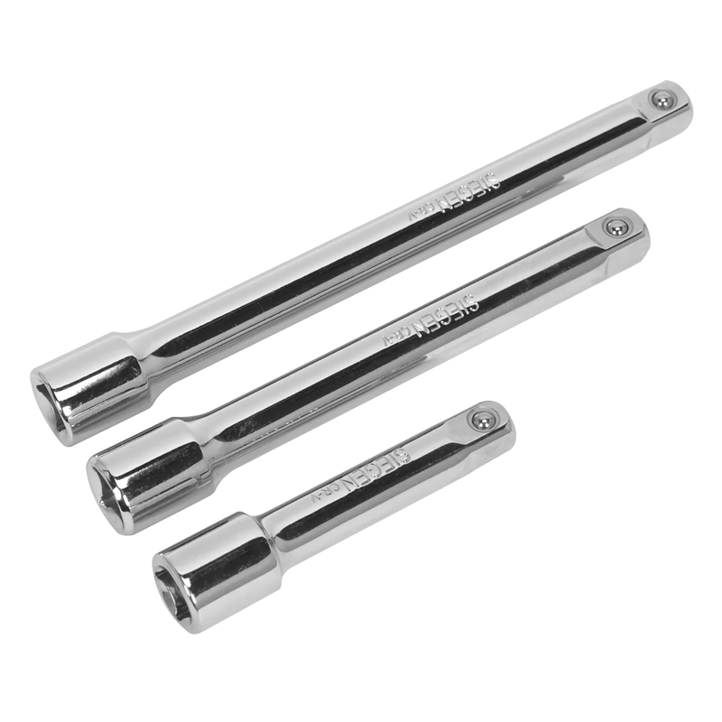 Sealey Siegen Extension Bar Set 1/4"Sq Drive 3 Piece 50-150mm