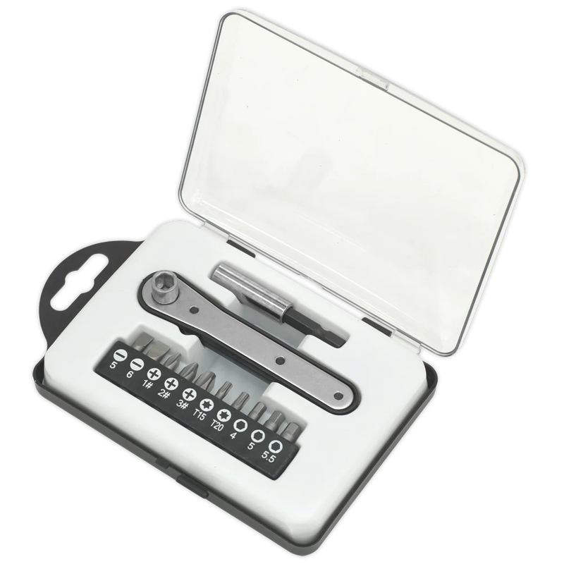 Sealey Siegen Ratchet Driver Bit Set 12 Piece S0775 with Magnetic Extension Bar