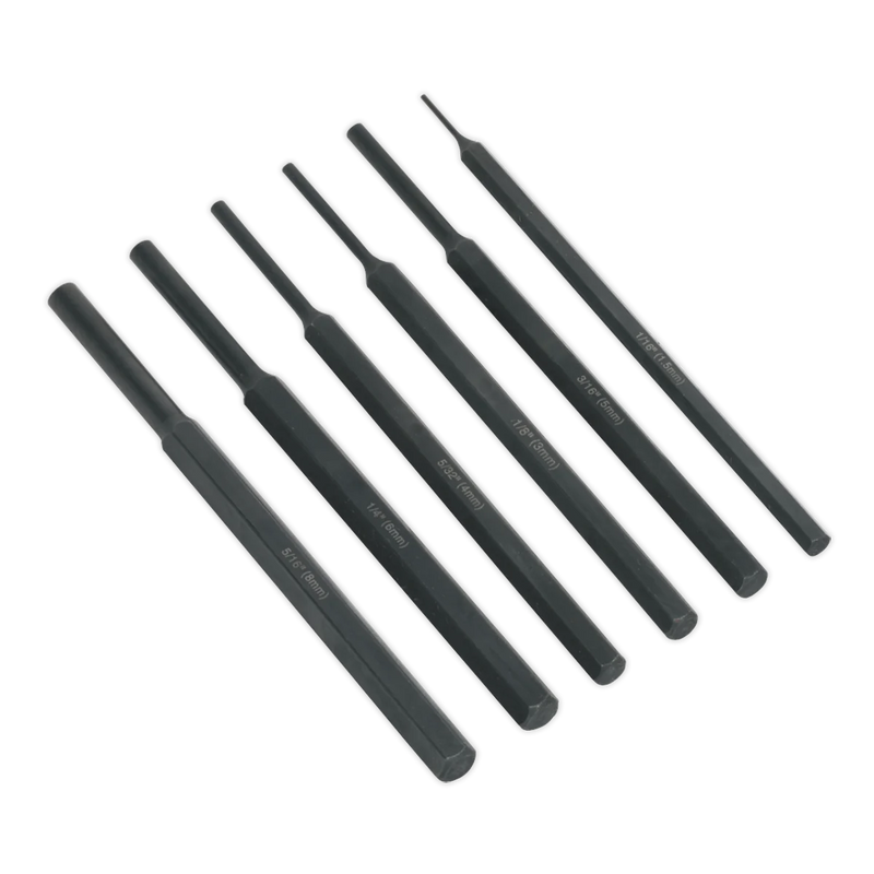 Sealey Siegen Parallel Pin Punch Set 6 Piece 150mm